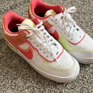 Nike Air Force 1 Low with Red and Neon Accents